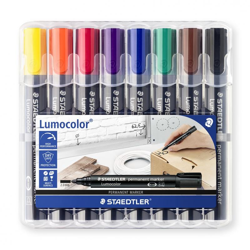 MARKER LUMOCOLOR WODOODP. 8 KOL OKR. GRUBY