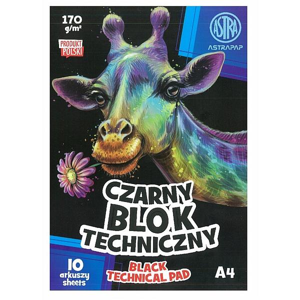 BLOK TECHNICZNY A4/10 170G ASTRAPAP BLACK