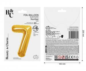 BALON FOLIOWY B&C CYFRA 7 ROYAL GOLD