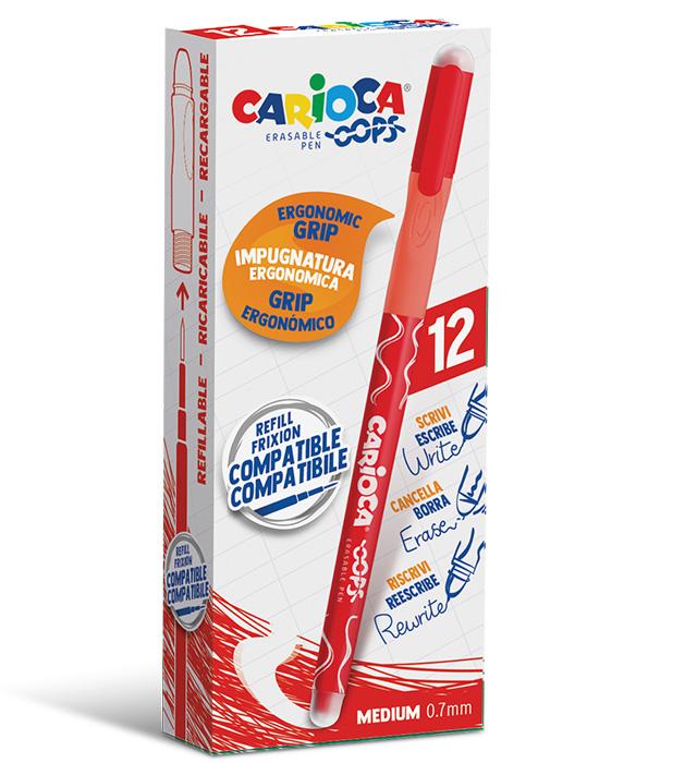 DŁUGOPIS CARIOCA OOPS WYMAZYWALNY CZERWONY 43039/03