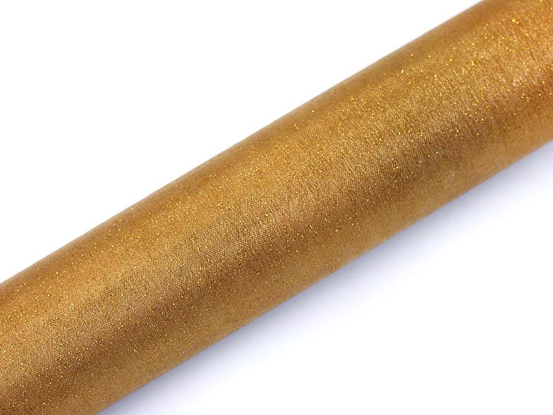 ORGANZA GLITTERY ZŁOTY 0,36X9M