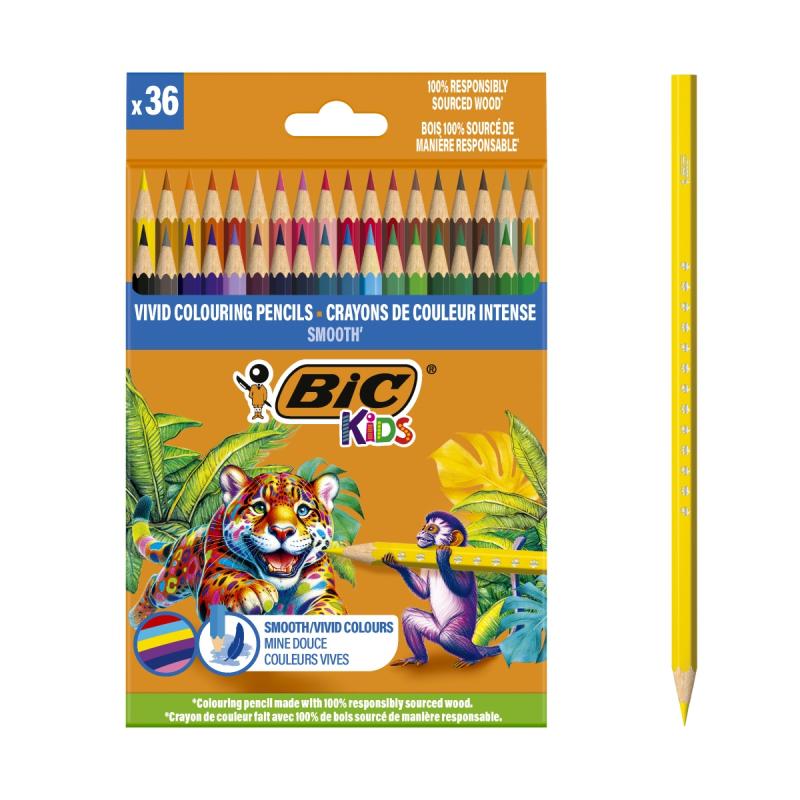 KREDKI 36 BIC DREWNO ECO SMOOTH