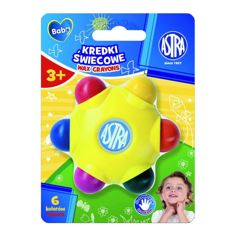 KREDKI ŚWIECOWE 6 ASTRA W KSZTAŁCIE GWIAZDKI BABY