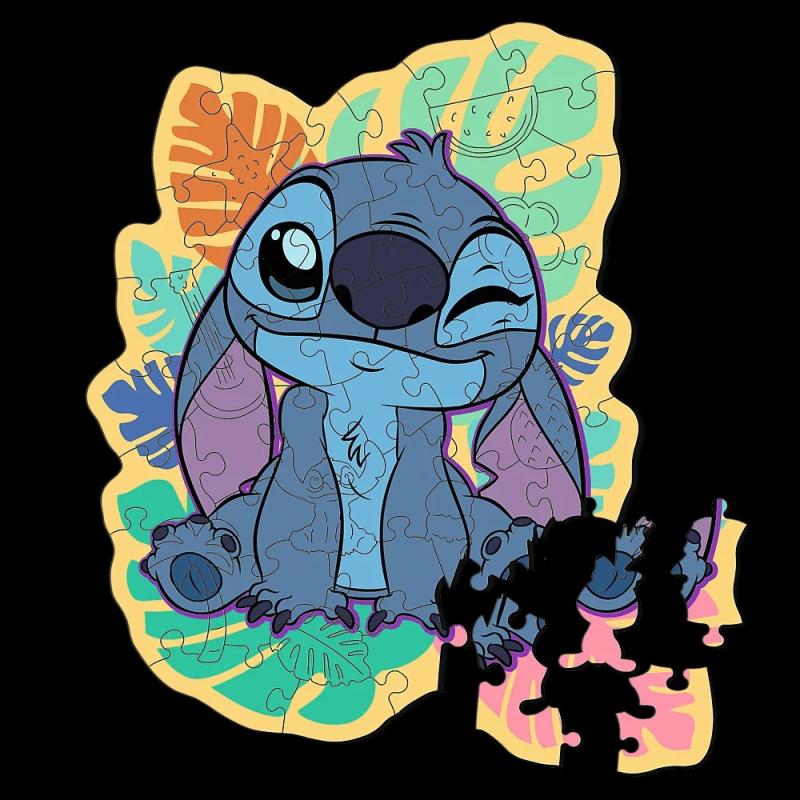 PUZZLE 24 TREFL DREWNO KONTUROWE WESOŁY STITCH