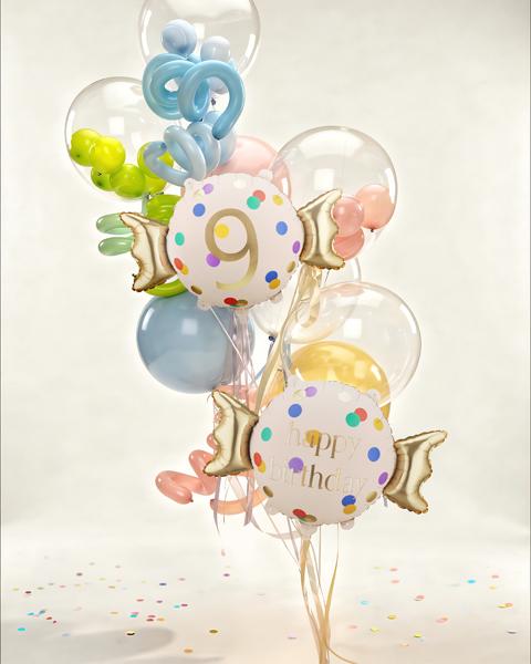 BALON FOLIOWY CUKIEREK 9 61X37CM MIX