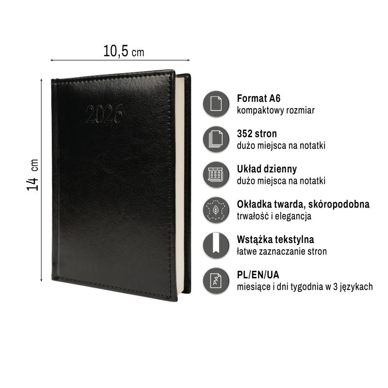 KALENDARZ KSIĄŻKOWY FIGARO A6 DZIENNY AREX