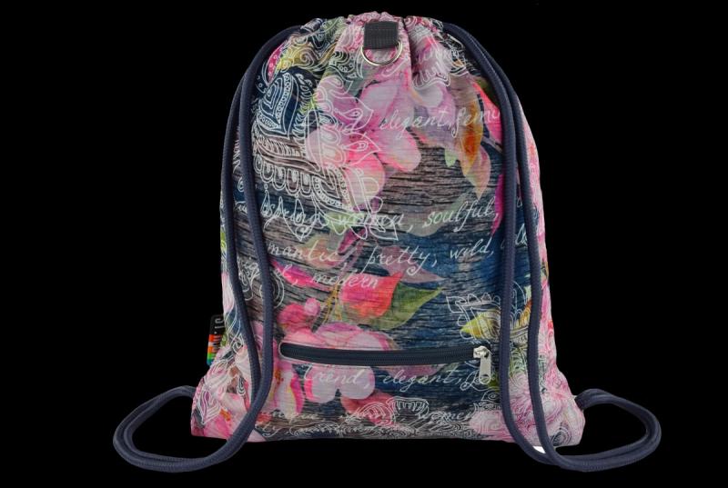 PLECAK NA SZNURKACH STRIGHT SO-11 FLOWERS PINK