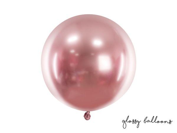 BALON OKRĄGŁY GLOSSY RÓŻOWE ZŁOTO 60CM