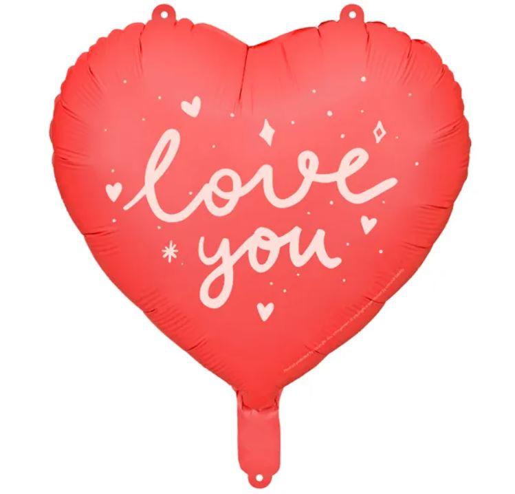 BALON FOLIOWY SERCE 'I LOVE YOU'45CM MIX