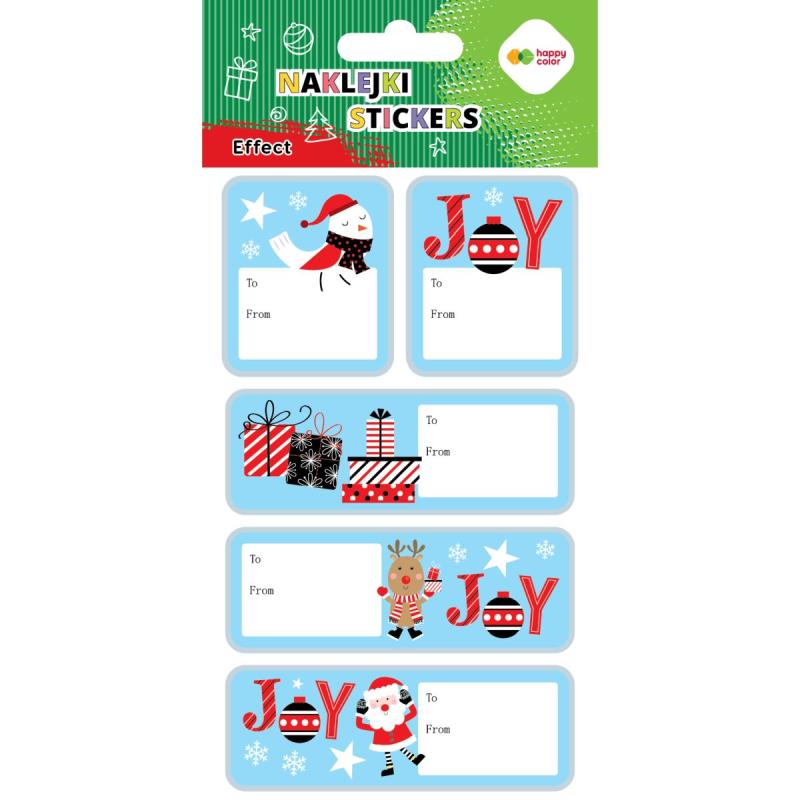 NAKLEJKI EFFECT-XMAS JOY TAG 10X20C GDD
