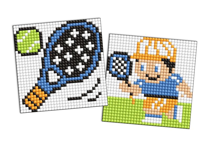 ZESTAW DO MOZAIKI DIAMENTOWEJ KIDS NA SAMOPRZYLEPNEJ PODSTAWIE SPORT TENIS 9X9CM