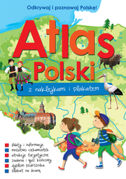 ATLAS POLSKI Z NAKLEJKAMI I PLAKATEM