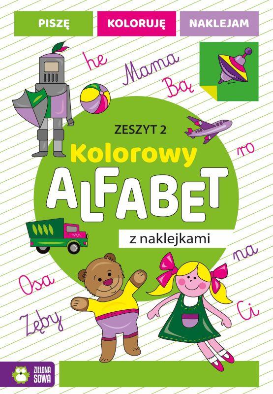 KSIĄŻECZKA KOLOROWY ALFABET Z NAKLEJKAMI ZESZYT 2