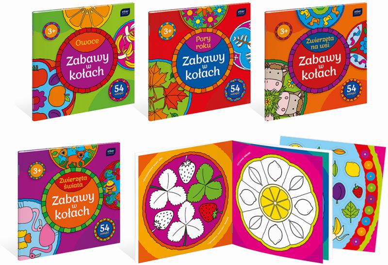 KSIĄŻECZKA KOLOROWANKA 21X21 24 Z NAKL.ZABAW.W KOŁA