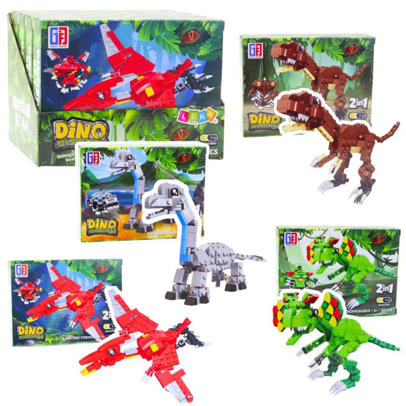 KLOCKI KONSTRUKCYJNE ZESTAW DINOZUR ROBOT 2W1 145-161 ELEMENTÓW MIX