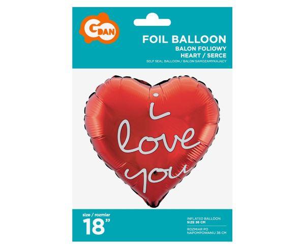 BALON FOLIOWY I LOVE YOU 36CM WALENTYNKI