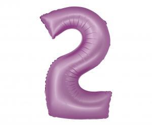 BALON FOLIOWY SMART CYFRA 2 LAWENDA MAT 76CM