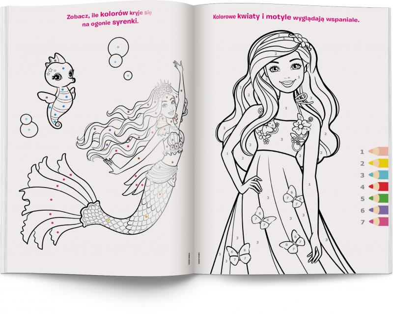 KSIĄŻECZKA BARBIE DREAMTOPIA. KOLOROWANKA WEDŁUG KODU