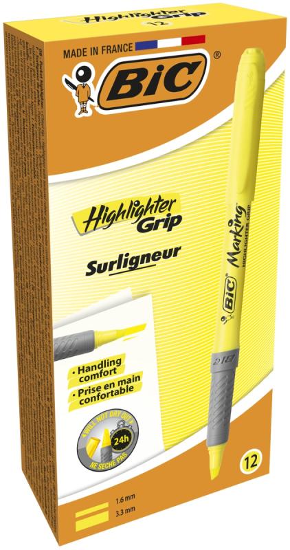 ZAKREŚLACZ BIC LINER GRIP ŻÓŁTY A12