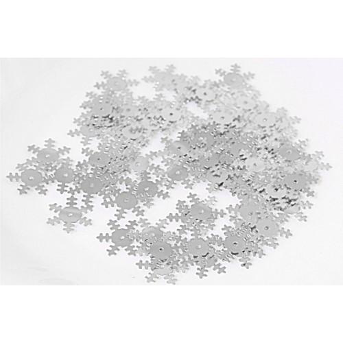 CEKINY ŚNIEŻYNKI 18MM/5GRAM SREBRNE