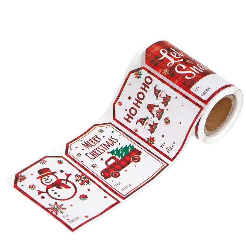 NAKLEJKI NA ROLCE ETYKIETY DO PREZENTÓW CHRISTMAS JOY 4X6CM 100SZT #ŚWIĘTA