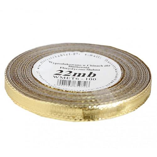 WSTĄŻKA.METALIZOWANA 6MM/22MB ZŁOTA