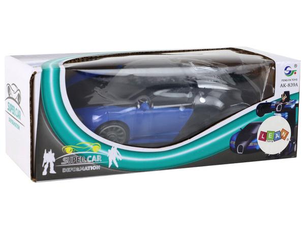 SAMOCHÓD-ROBOT 2W1 BUGATTI NIEBIESKI EFEKTY ŚWIETLNE