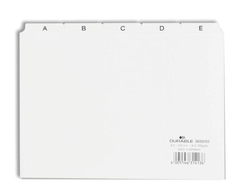 PRZEKŁADKI A5 25SZT 5/5 DO KARTOTEKI DURABLE