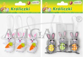 KRÓLICZKI Z ZAWIESZKĄ 7CM WPK-8988 WIELKANOC