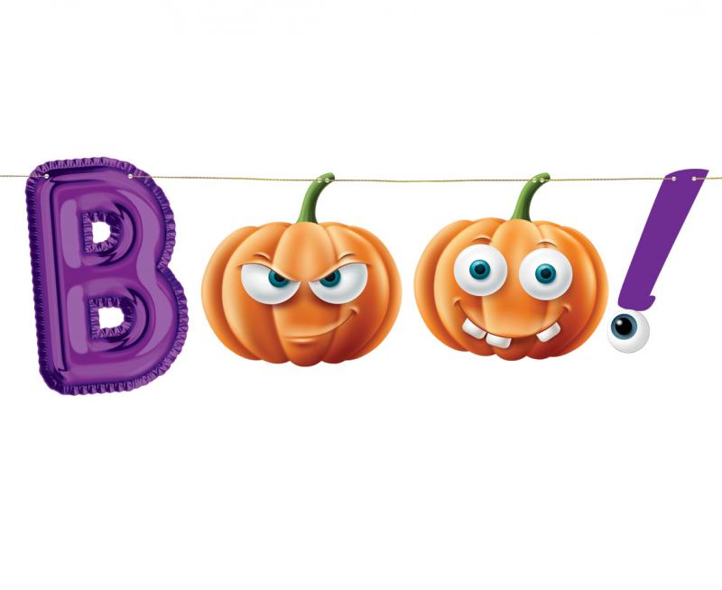 GIRLANDA PAPIEROWA BOO 150CM HALLOWEEN BANER