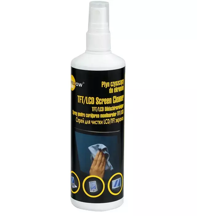 PŁYN CZYSZCZĄCY DO EKRANÓW 250 ML + MIKROFIBRE 40X40 YELLOW ONE