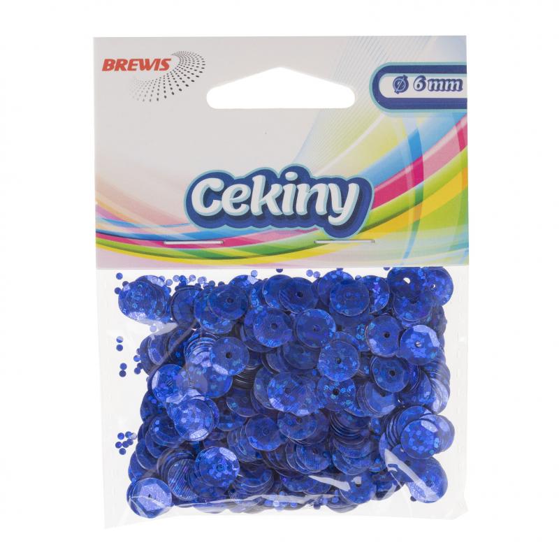 CEKINY HOLOGRAMOWE 6MM NIEBIESKIE BREWIS