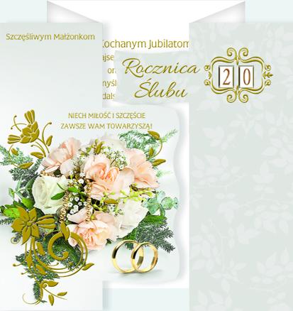 LAURKA B6 POLMAK SKŁADANA ROCZNICA ŚLUBU PRZESUWANA