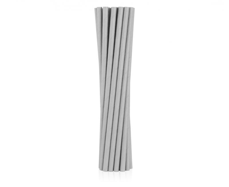 SŁOMKI PAP.SZARE 6X197MM A12