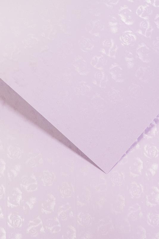 KARTON OZDOBNY MAŁE RÓŻE LILIOWY OP 20SZT 220G
