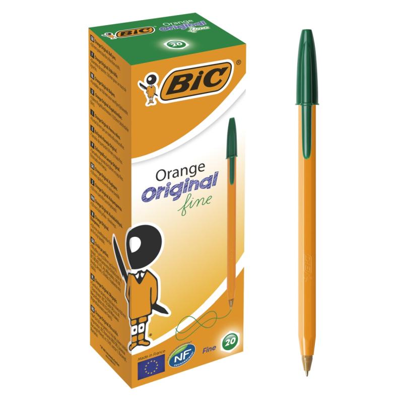 DŁUGOPIS BIC ORANGE ZIELONY A20