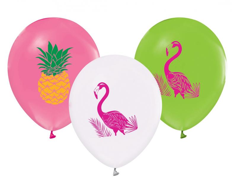 BALONY FLAMINGI I ANANASY 12'/ 5SZT