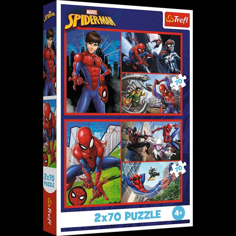 PUZZLE 2X70 TREFL PAJĘCZE HISTORIE-SPIDERMAN