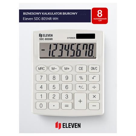 KALKULATOR ELEVEN BIUROWY SDC-805NR-WH BIAŁY