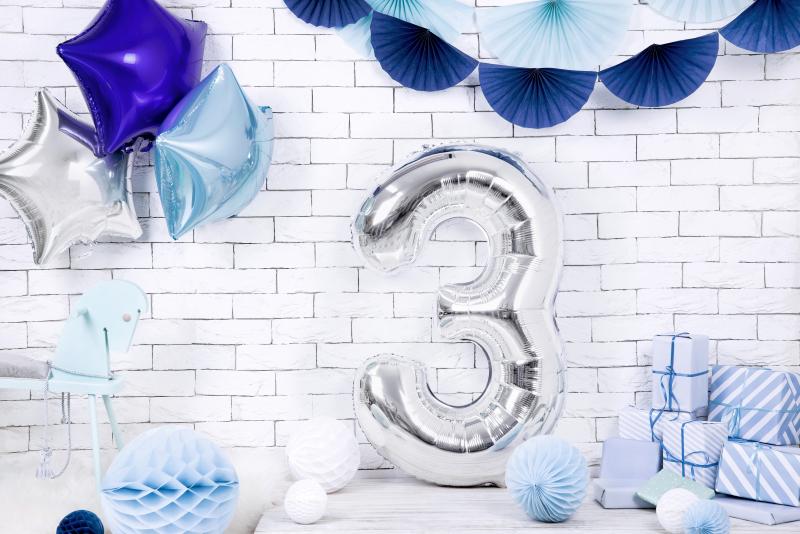 BALON FOLIOWY 3 86CM SREBRNY