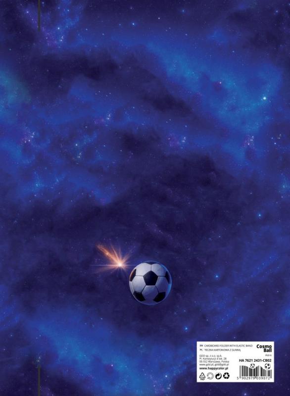TECZKA Z GUMKĄ COSMO BALL ASTRO NIEBIESKA KARTONOWA 24X31CM GDD