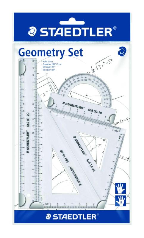 ZESTAW GEOMETRYCZNY LINIJKA KĄTOMIERZ 2X EKIERKA KOLOR GDD