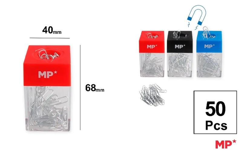 POJEMNIK MAGNETYCZNY ZE SPINACZAMI 50SZT 3KOL