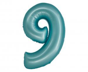 BALON FOLIOWY SMART CYFRA 9 JASNONIEBIESKA MAT 76CM