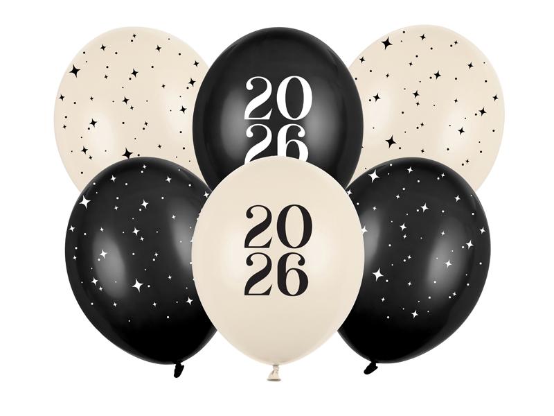 BALONY 30CM HAPPY NEW YEAR 2026 PASTEL MIX