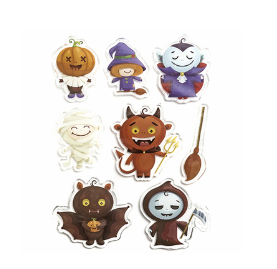 NAKLEJKI ŻELOWE HALLOWEEN 8SZT