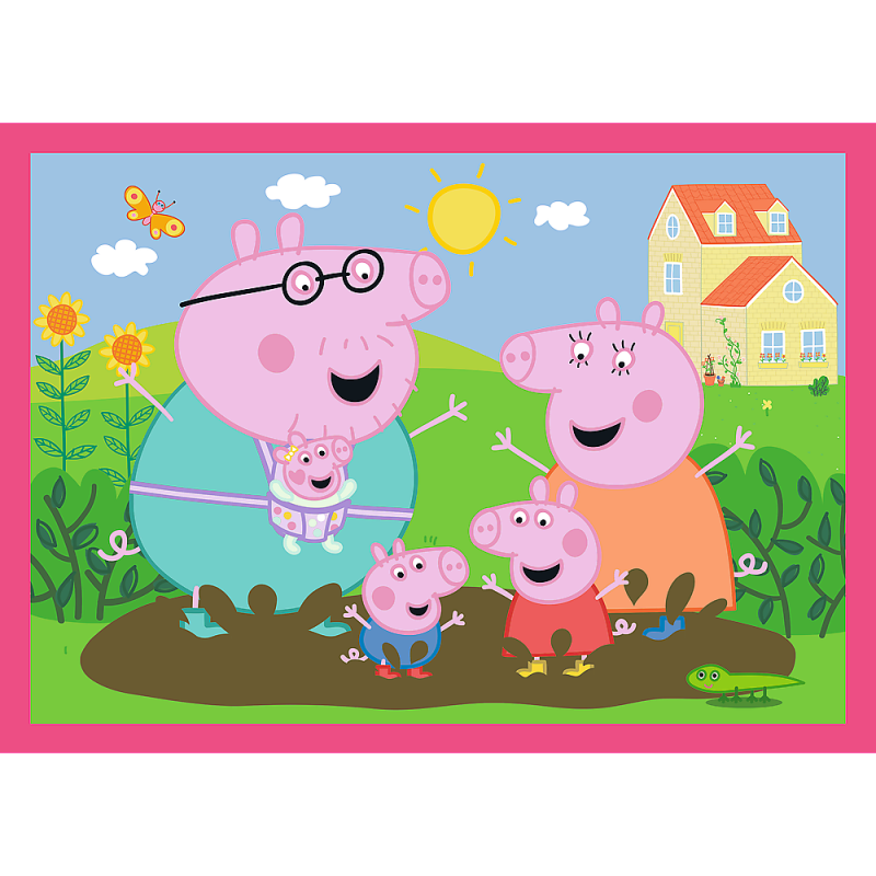 PUZZLE 4W1 TREFL PEPPA UWIELBIA PRZYGODY