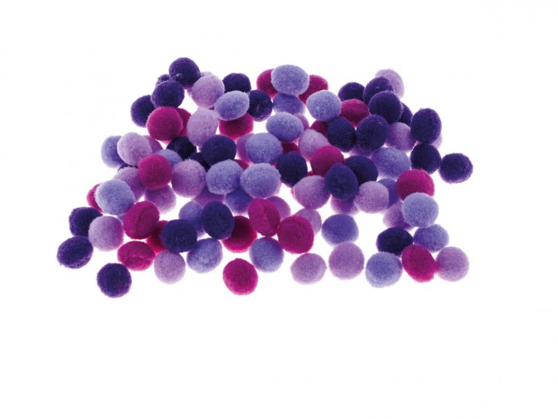 POMPONY ODCIENIE FIOLETOWEGO10MM BREWIS