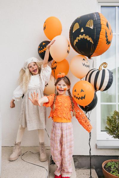 BALON FOLIOWY STRASZNE DYNIE 50CM POMARAŃCZOWO-CZARNE