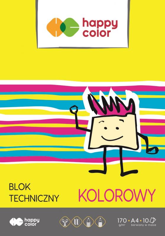 BLOK TECHNICZNY A4/10 KOLOR 170G HAPPY COLOR